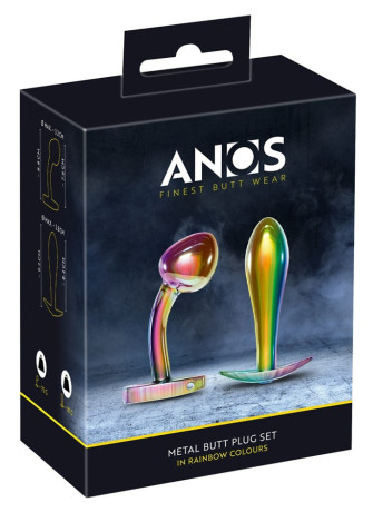 Metal Butt Plug Set in Rainbow Colours